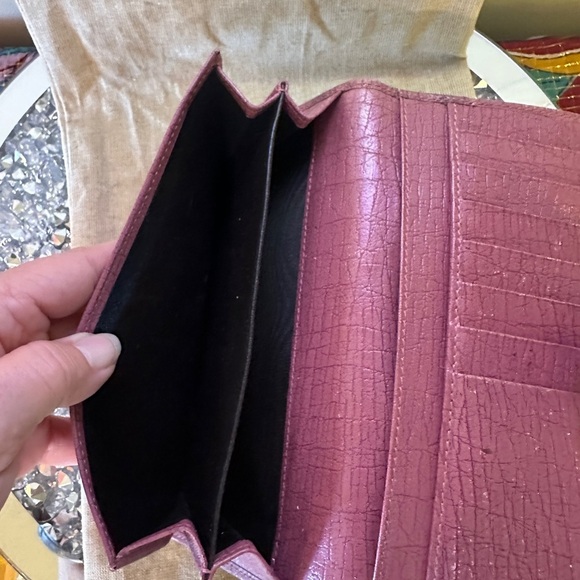 Gucci Horse Bit Portemonnaie Coral Leather Wallet. - Picture 5 of 13